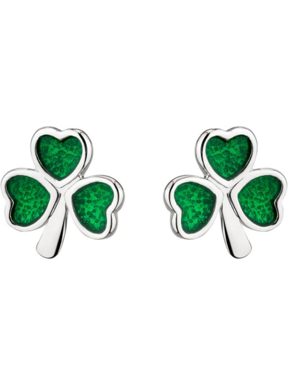 Authentic Irish Shamrock Stud Earrings | Elegant Green Clover Design, Gift-Ready